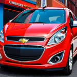 **

"Chevrolet Spark, vibrant color, urban setting, stylish, eye-catching design, American vibe."

**