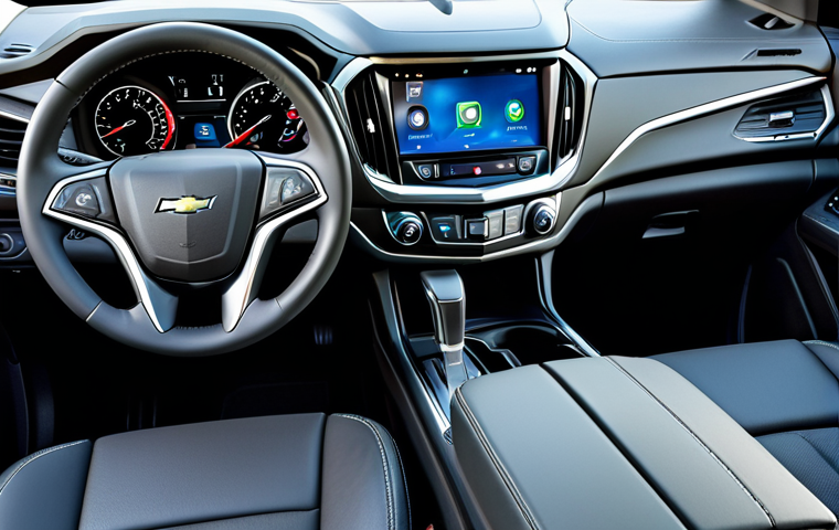 쉐보레 트래버스의 최신 기술 - Family Road Trip**

A modern Chevrolet Traverse, fully loaded with luggage, driving along a scenic c...